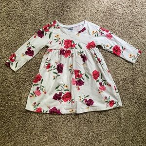 Old Navy White & Pink Floral Long Sleeved Dress